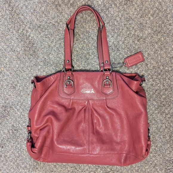 Coach Handbags - Coach Purse Ashley Dark Pink
